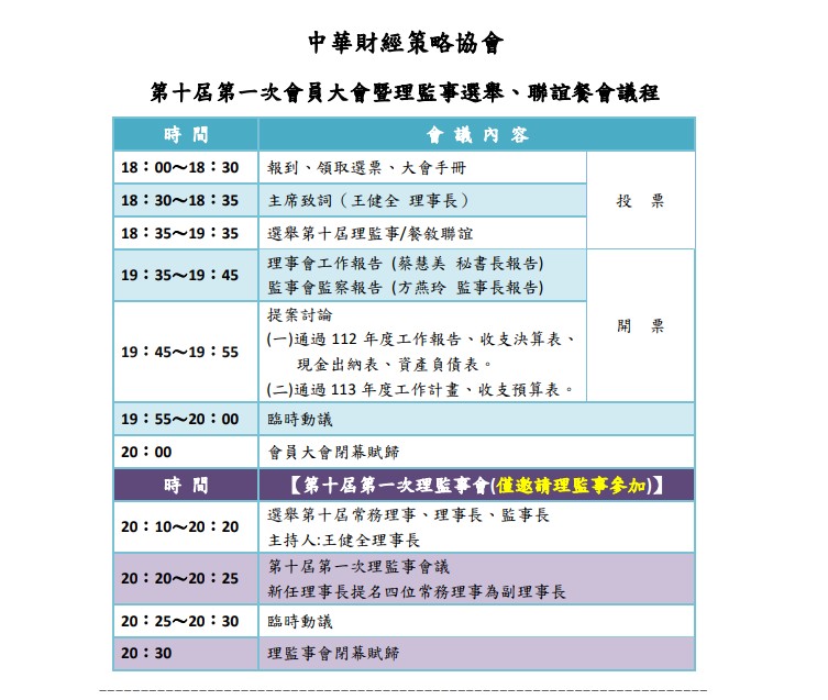 【活動訊息】113年5月8日(三)召開第十屆第一次會員大會暨理監事選舉(標題圖檔)